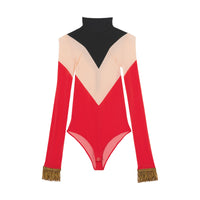 WARM CREAM IP PTT Body en jersey stretch à imprimé géométrique