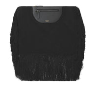 BLACK Pochette foulard Olympia en cuir avec franges