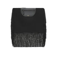 BLACK Pochette foulard Olympia en cuir avec franges