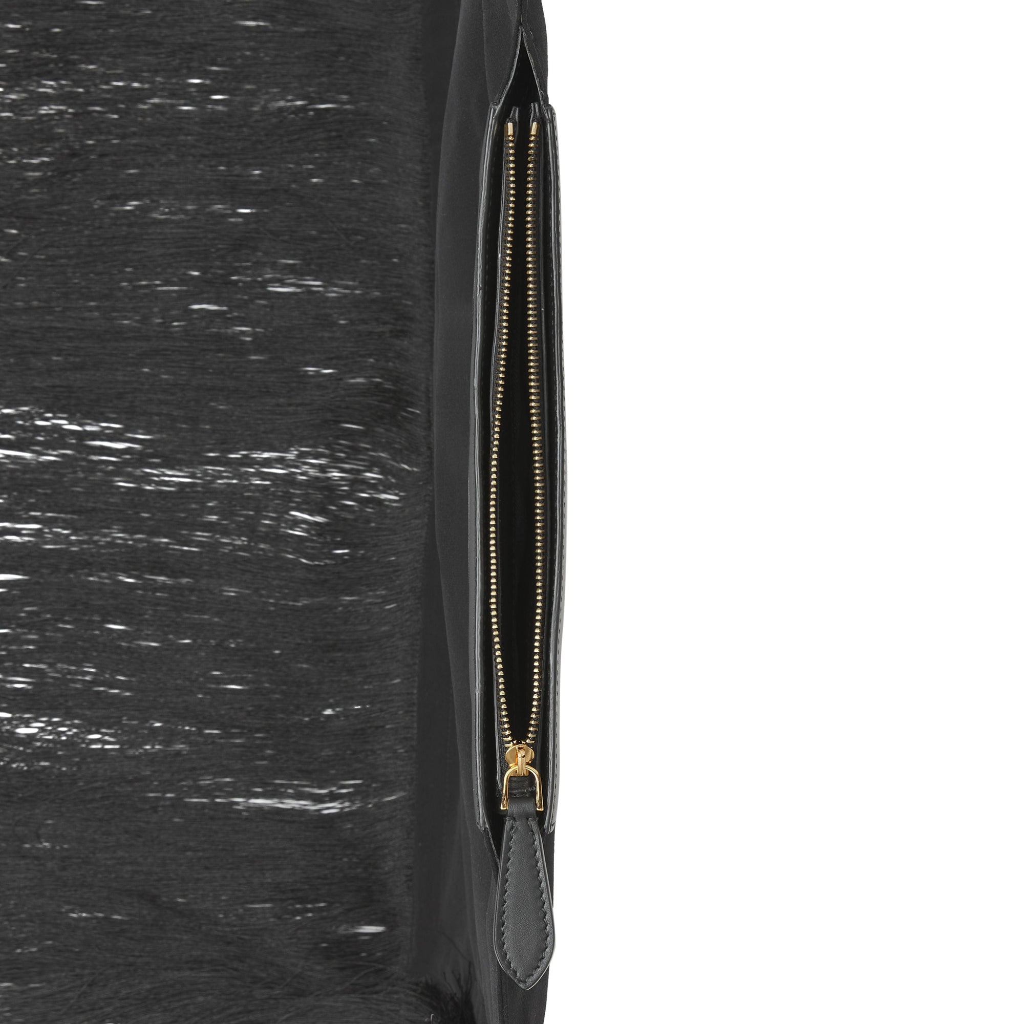 BLACK Pochette foulard Olympia en cuir avec franges