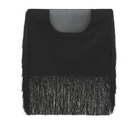 BLACK Pochette foulard Olympia en cuir avec franges