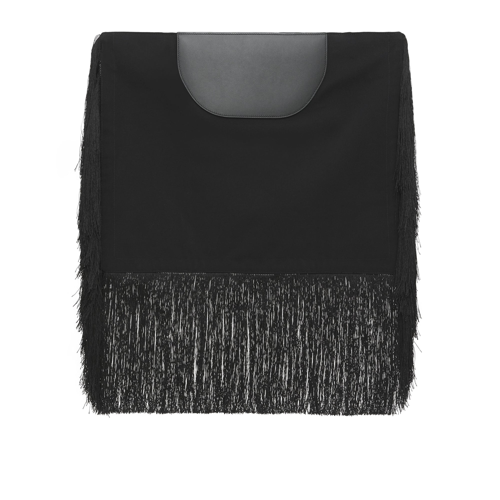 BLACK Pochette foulard Olympia en cuir avec franges