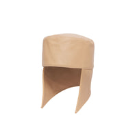 COOL BEIGE Bonnet de trappeur en cuir d'agneau