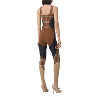 DARK BIRCH BROWN IP Legging en jersey stretch avec check