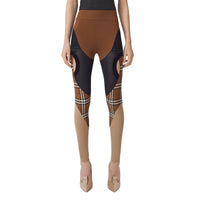 DARK BIRCH BROWN IP Legging en jersey stretch avec check