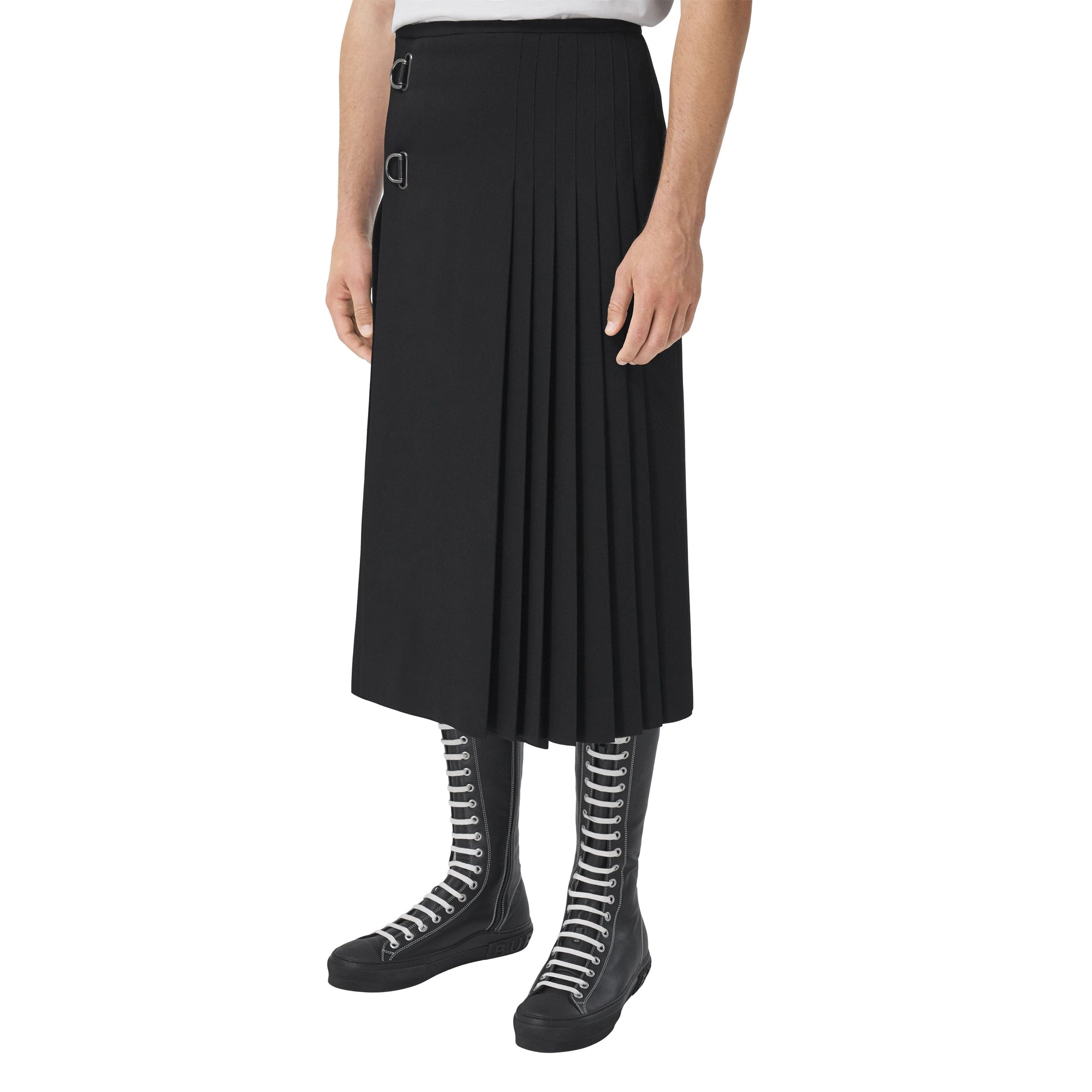 BLACK Kilt en laine grain de poudre