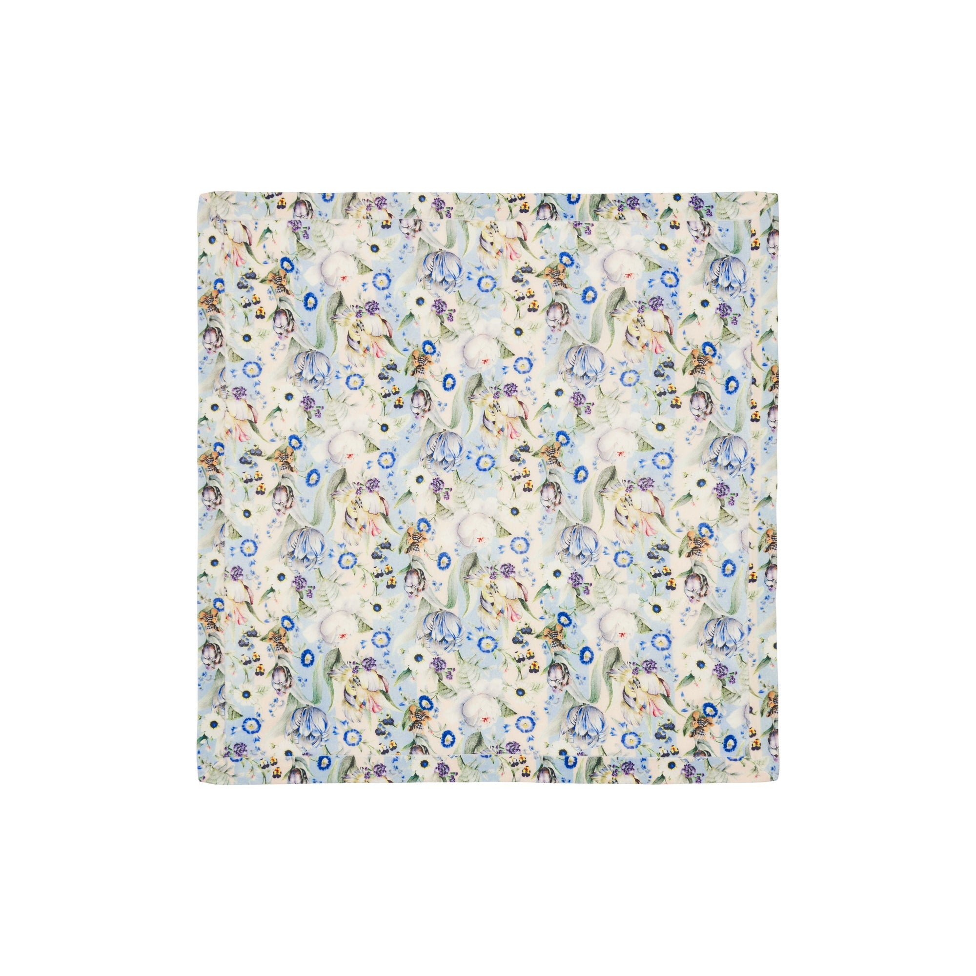 PALE CREAM IP PTTN Couverture pour bébé en laine à imprimé floral