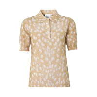 HONEY Polo en coton et cachemire à imprimé daim