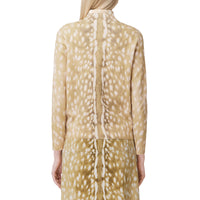 HONEY Cardigan en coton et cachemire mélangés à imprimé daim