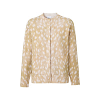 HONEY Cardigan en coton et cachemire mélangés à imprimé daim