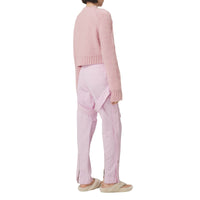 PALE CANDY PINK Pull court en cachemire mélangé à torsades