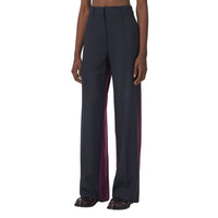 NAVY BLACK Pantalon ample en laine bicolore