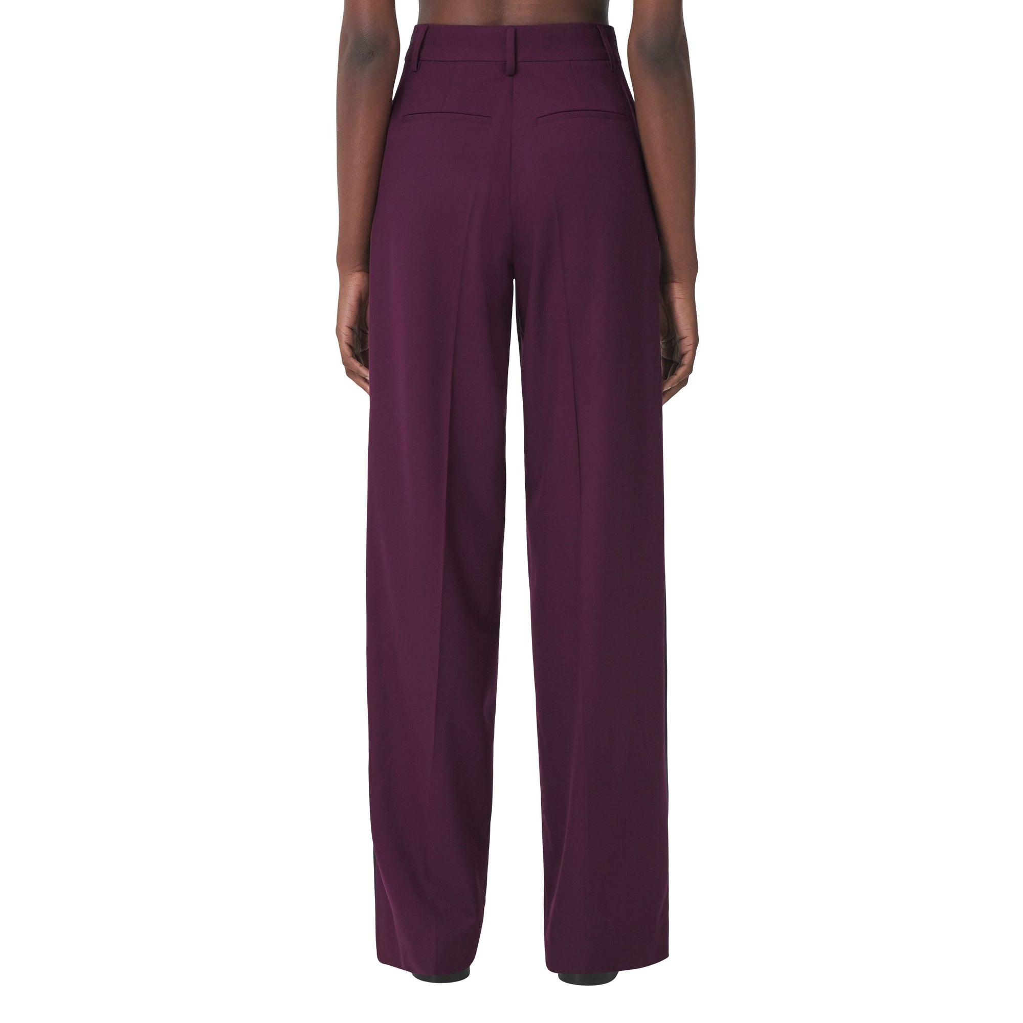 NAVY BLACK Pantalon ample en laine bicolore