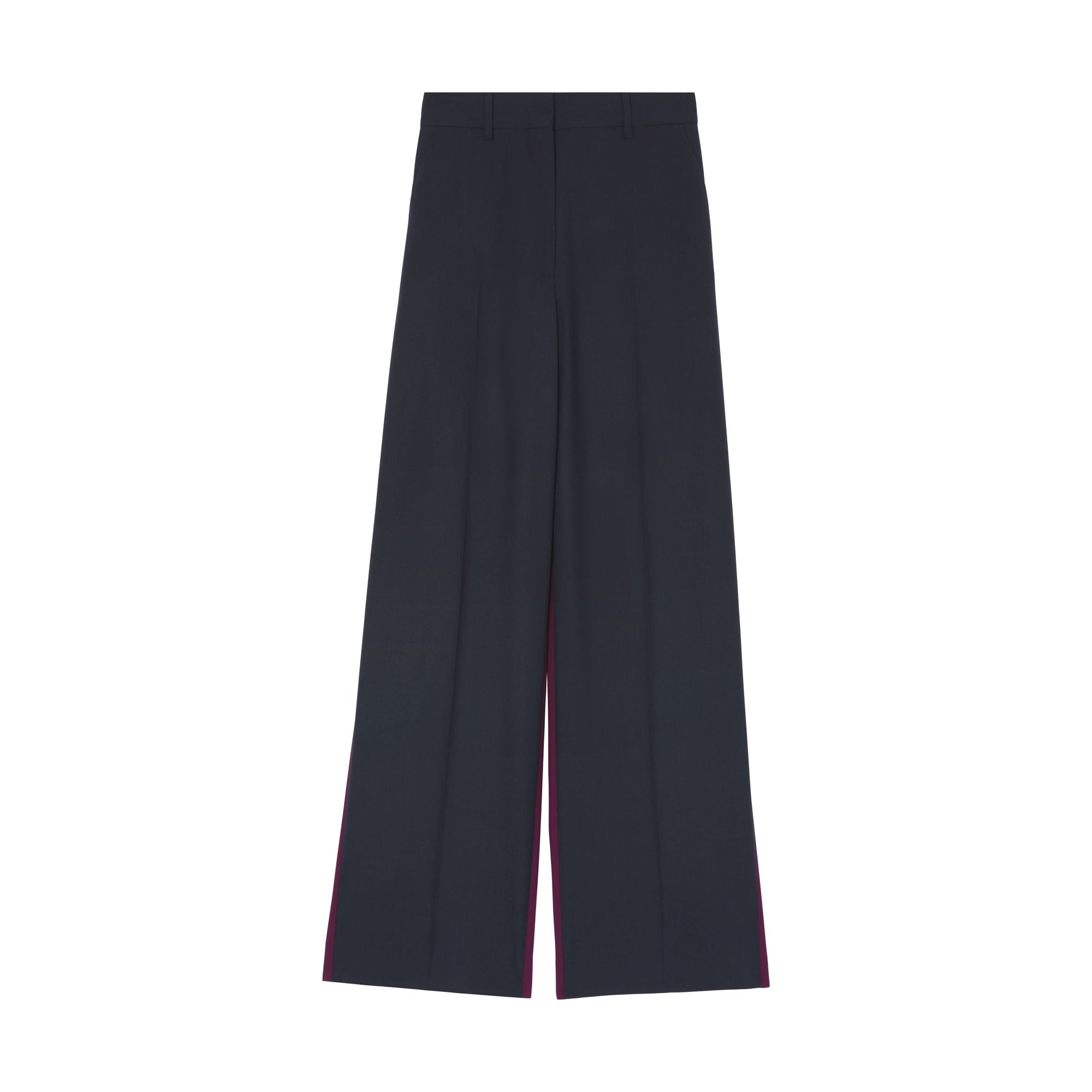 NAVY BLACK Pantalon ample en laine bicolore