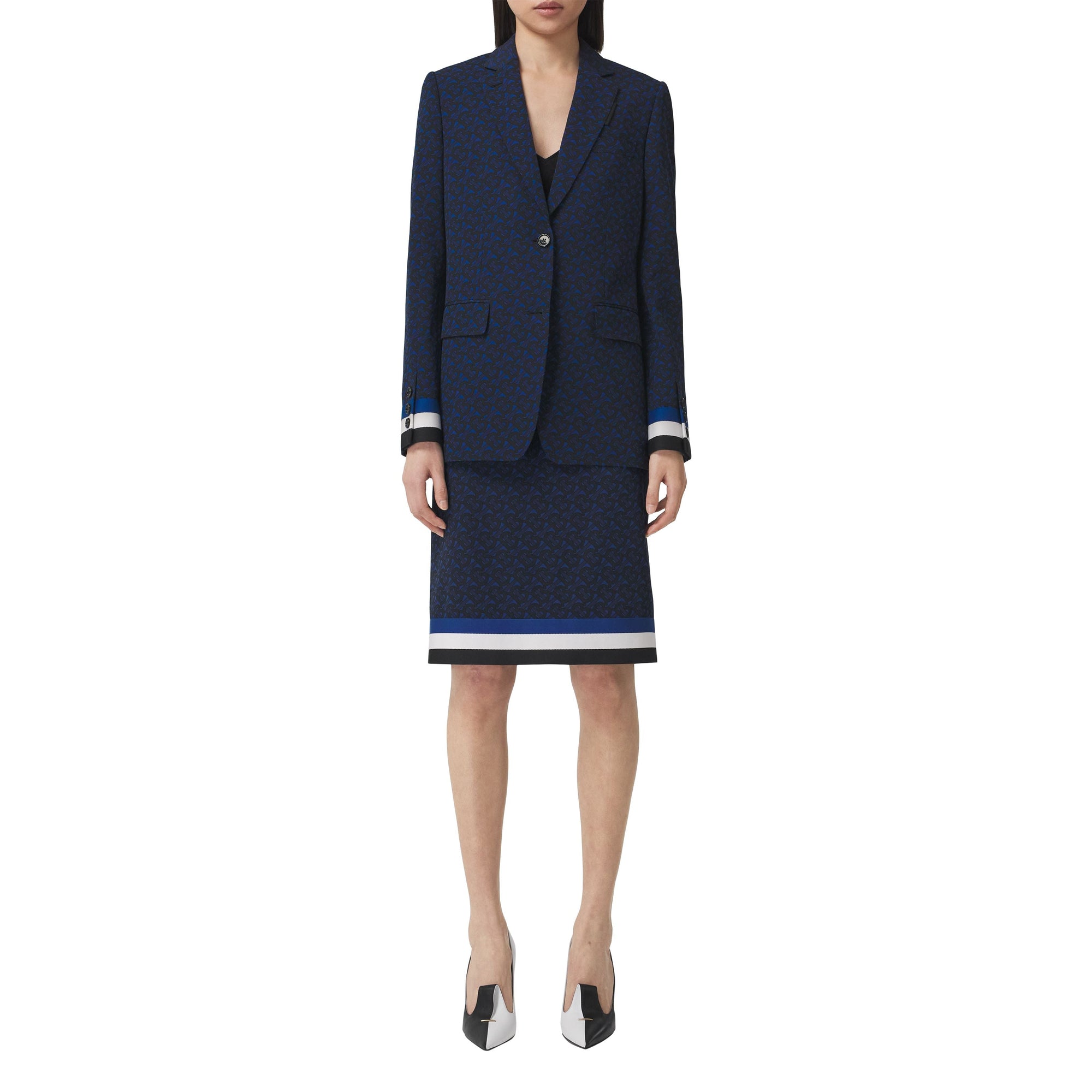 DEEP ROYAL BLUE PAT Veste tailleur en laine mélangée Monogram