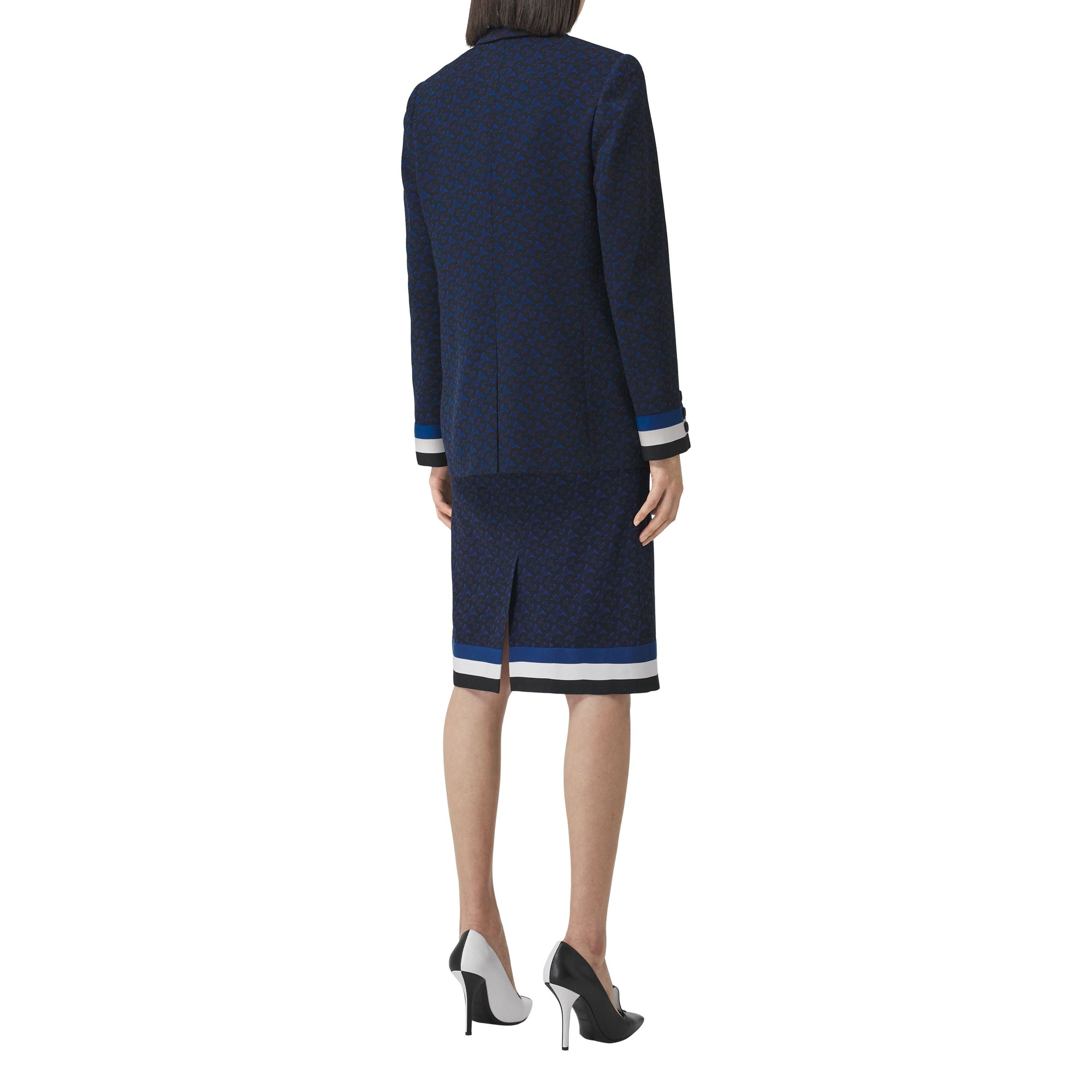 DEEP ROYAL BLUE PAT Veste tailleur en laine mélangée Monogram