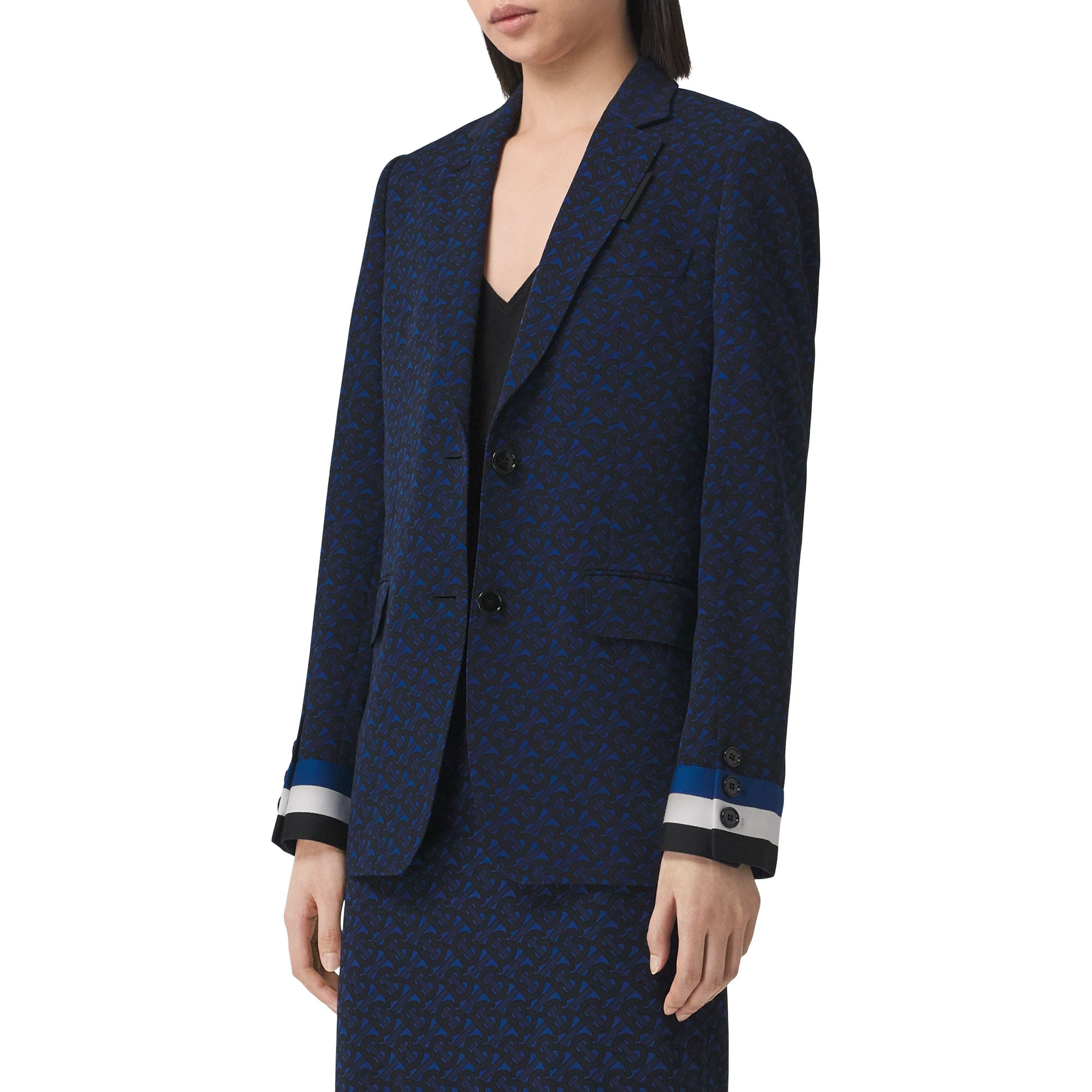 DEEP ROYAL BLUE PAT Veste tailleur en laine mélangée Monogram