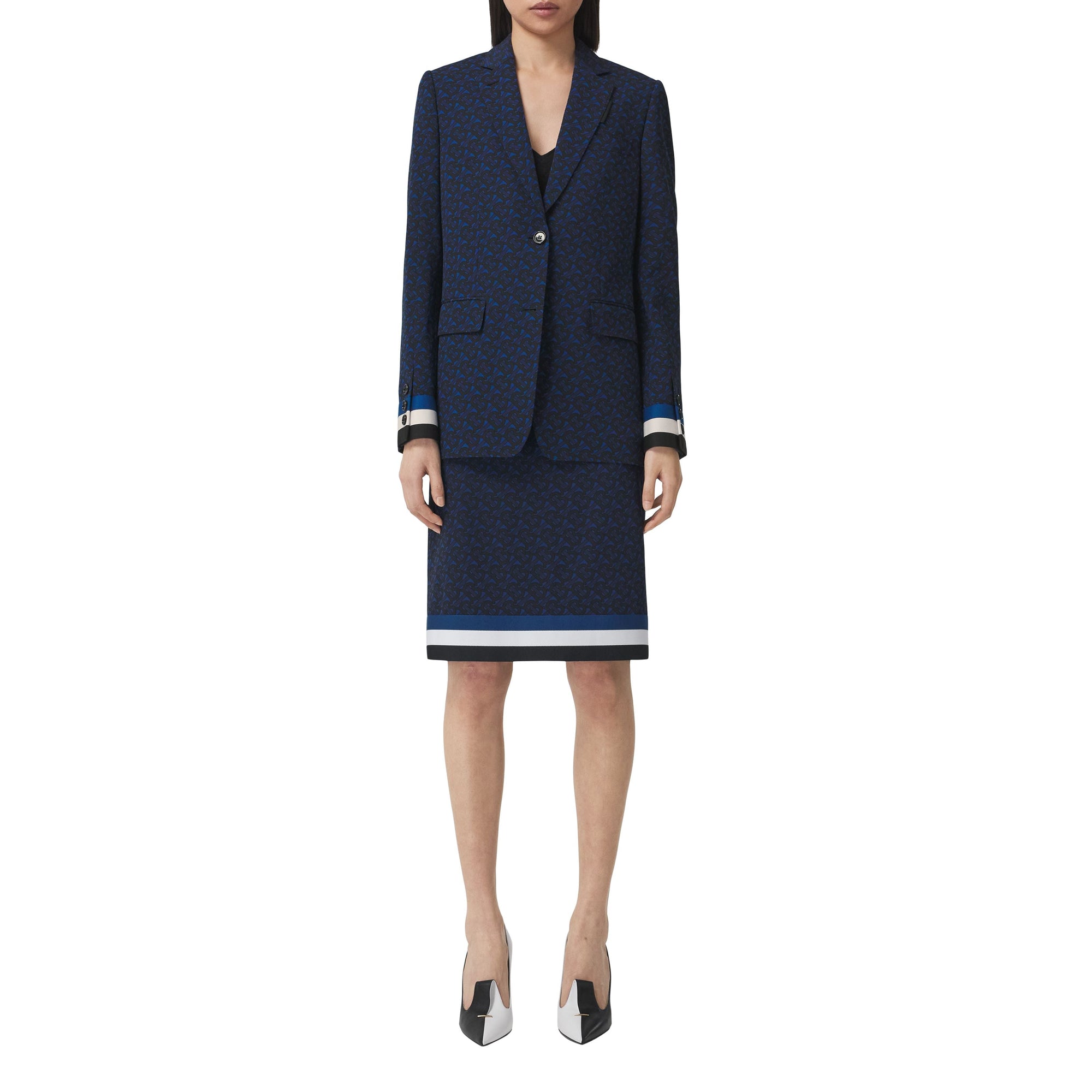 DEEP ROYAL BLUE PAT Veste tailleur en laine mélangée Monogram
