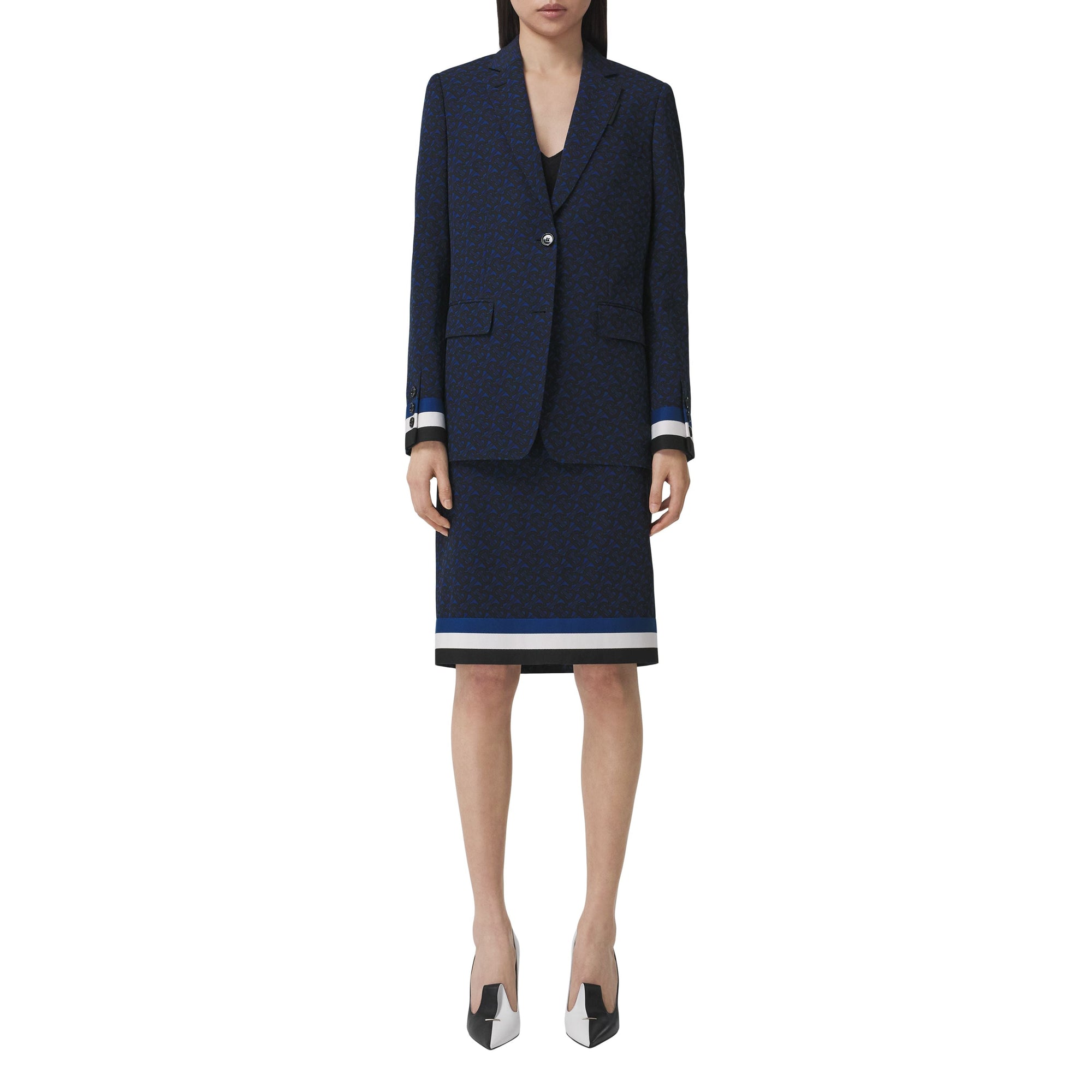 DEEP ROYAL BLUE PAT Jupe en laine mélangée Monogram