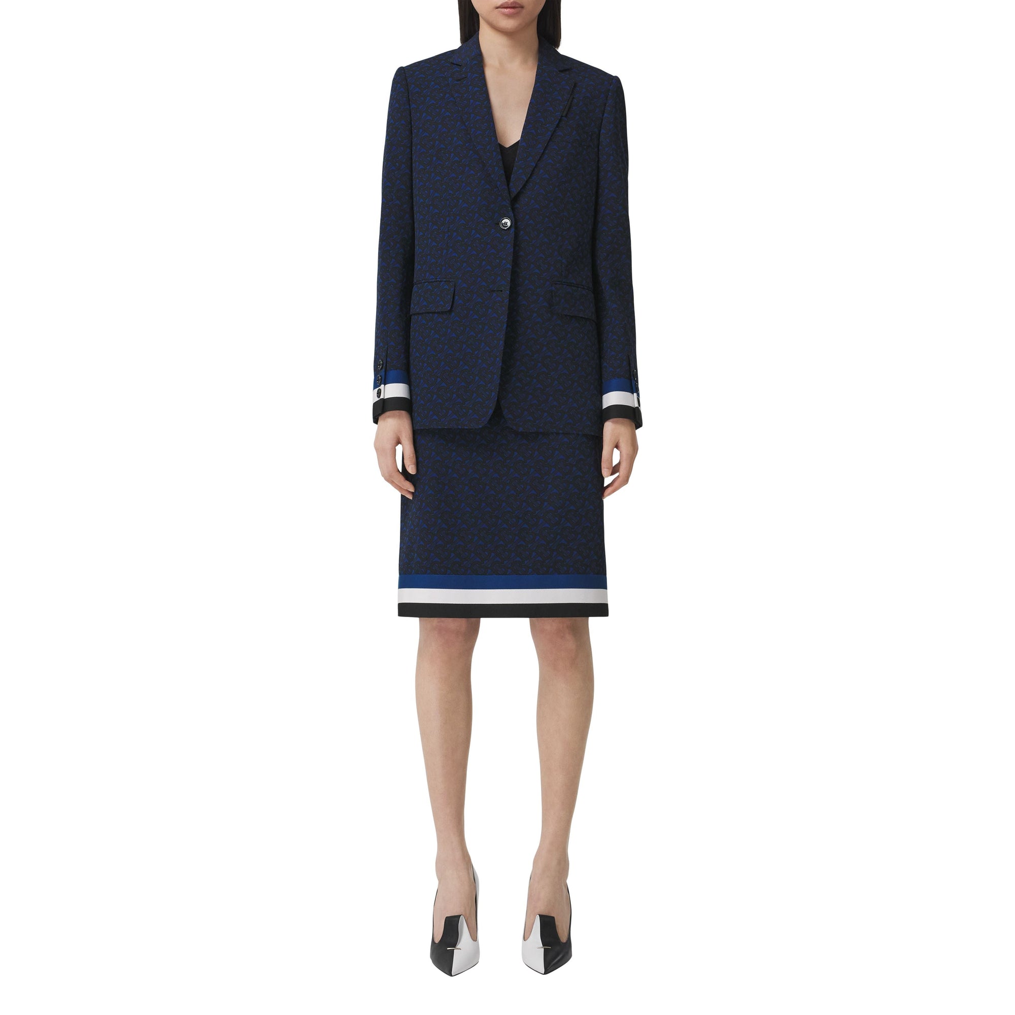 DEEP ROYAL BLUE PAT Jupe en laine mélangée Monogram