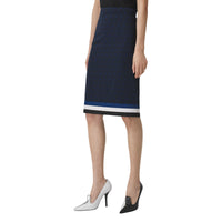 DEEP ROYAL BLUE PAT Jupe en laine mélangée Monogram