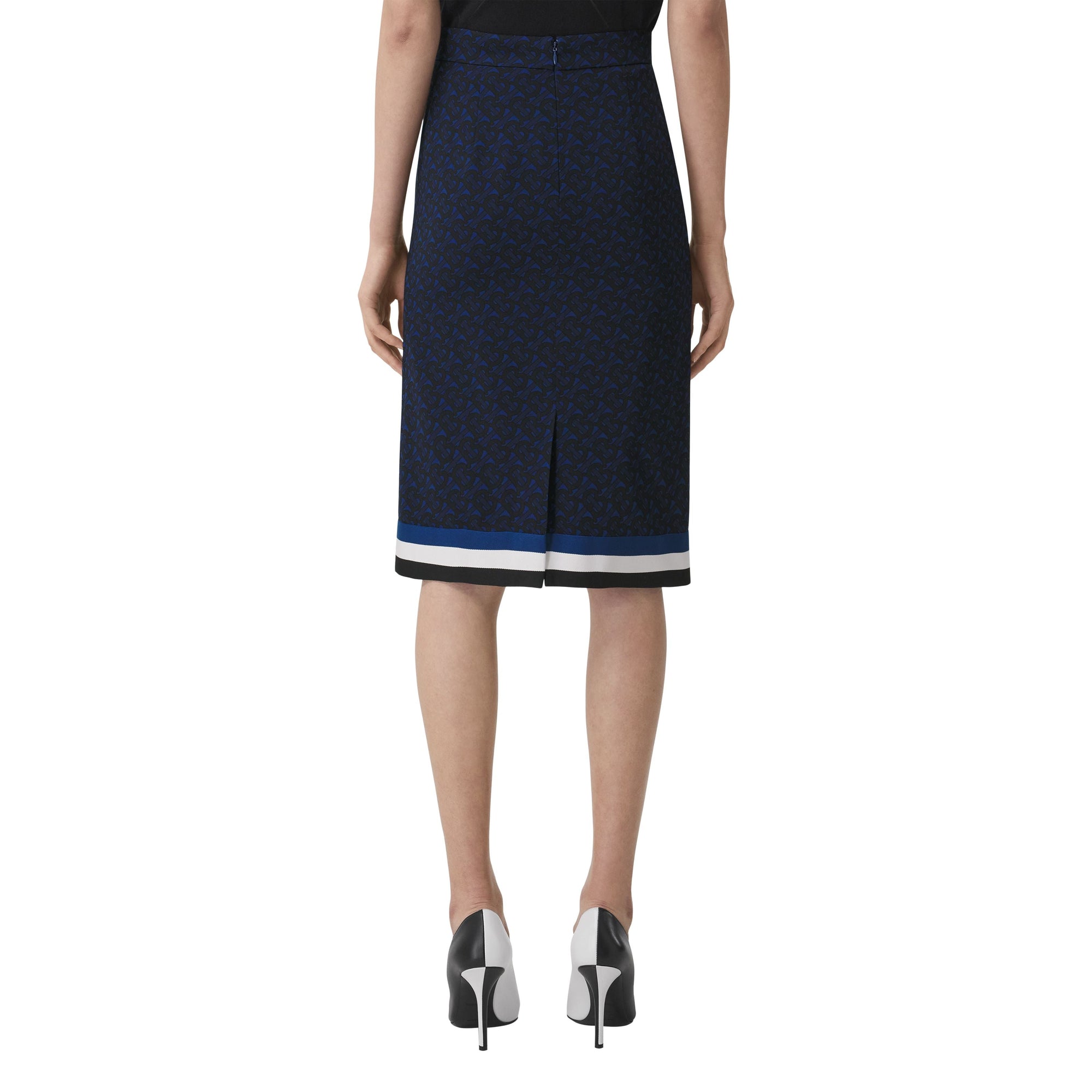 DEEP ROYAL BLUE PAT Jupe en laine mélangée Monogram
