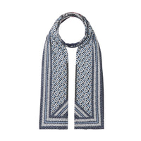 COBALT BLUE Paréo en coton rayé Monogram