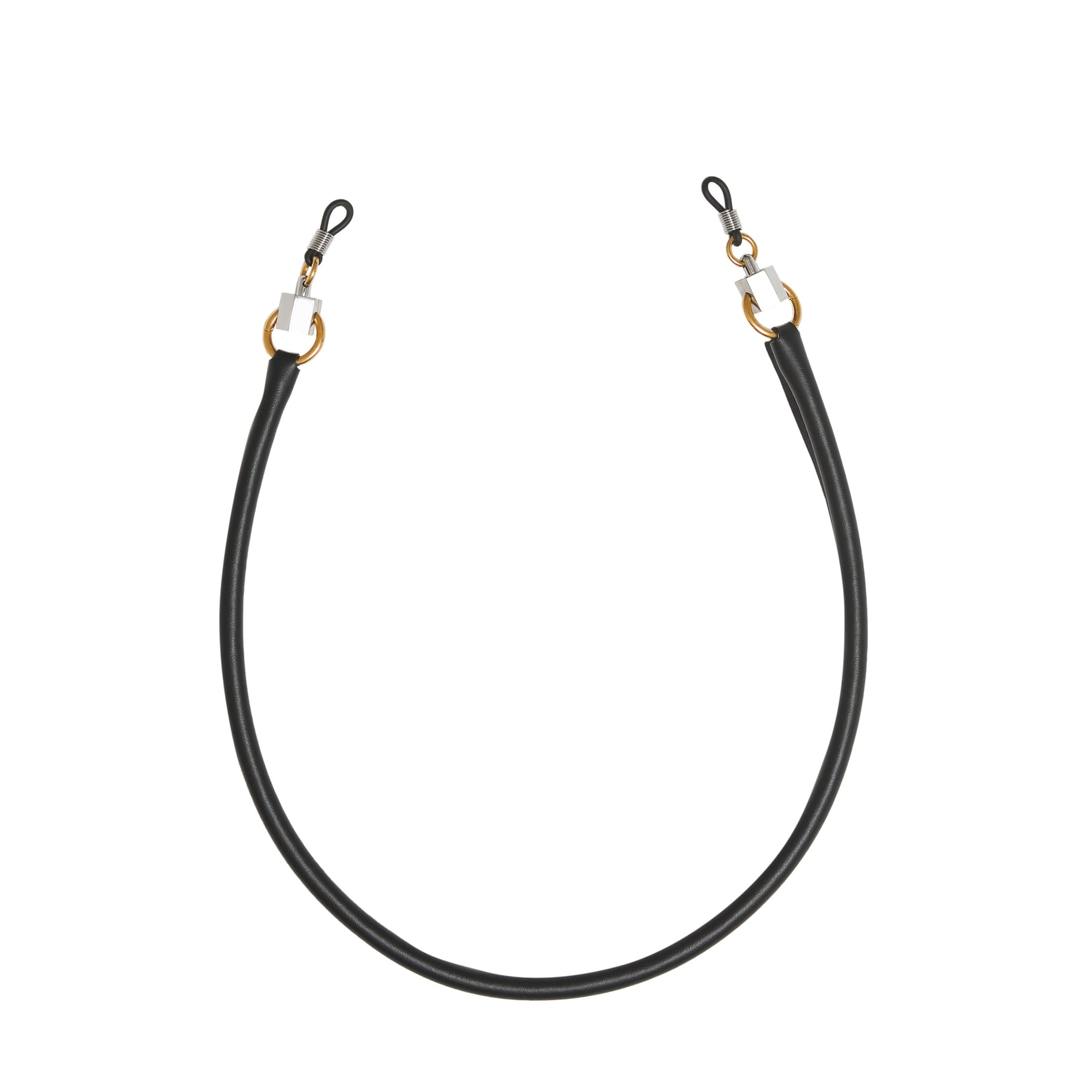 BLACK Cordon à lunettes en cuir avec détail métallique