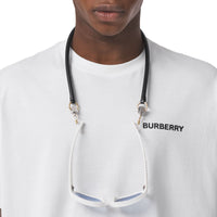 BLACK Cordon à lunettes en cuir avec détail métallique
