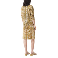HONEY BEIGE IP PAT Jupe en soie extensible à imprimé cerf