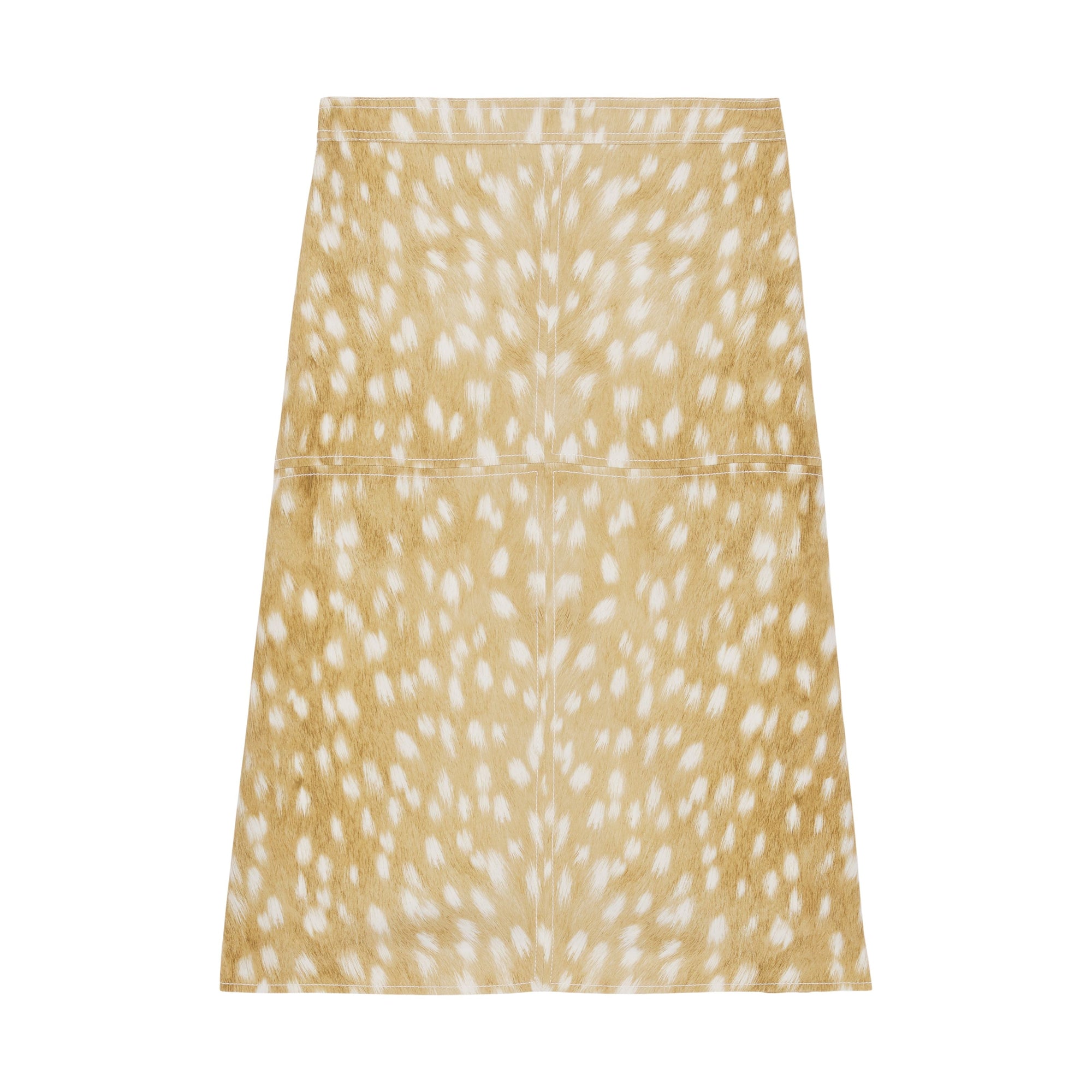 HONEY BEIGE IP PAT Jupe en soie extensible à imprimé cerf