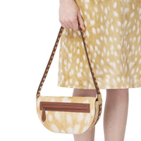 BEIGE Petit sac Olympia en poil de veau à imprimé daim