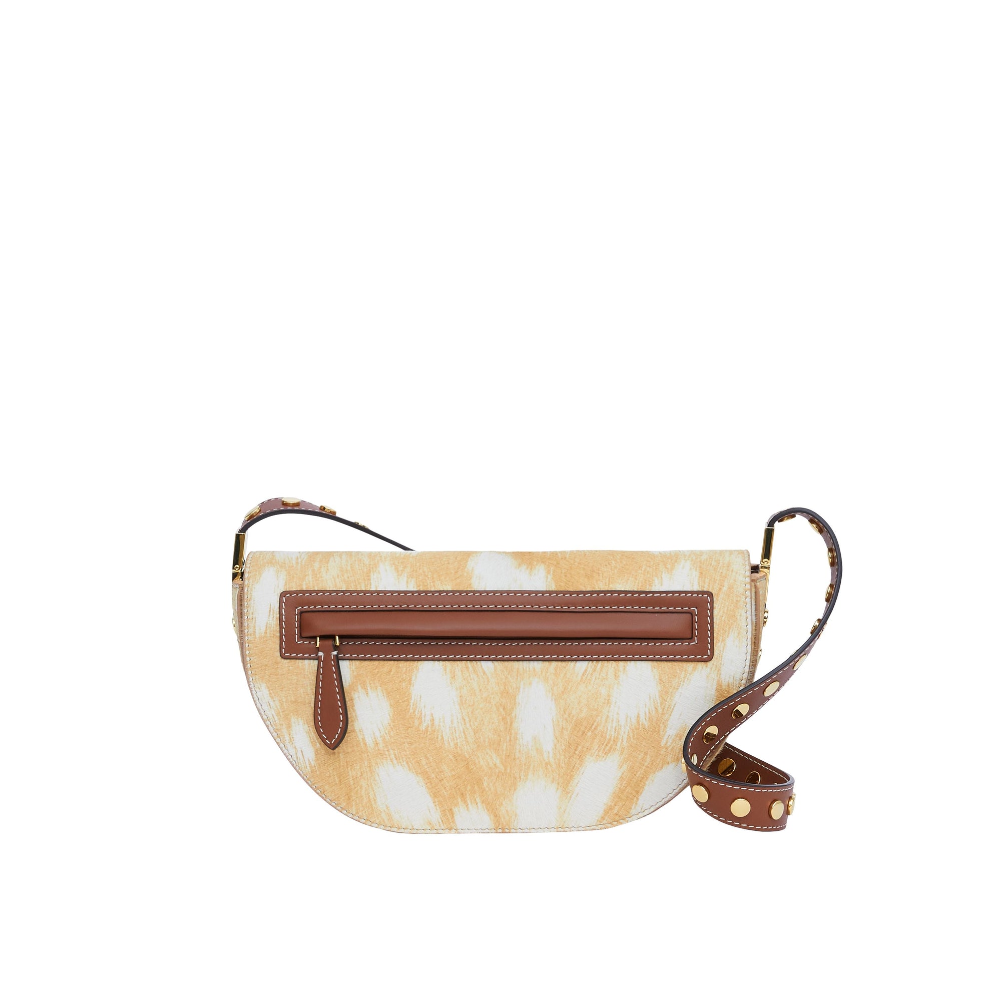 BEIGE Petit sac Olympia en poil de veau à imprimé daim