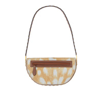 BEIGE Petit sac Olympia en poil de veau à imprimé daim