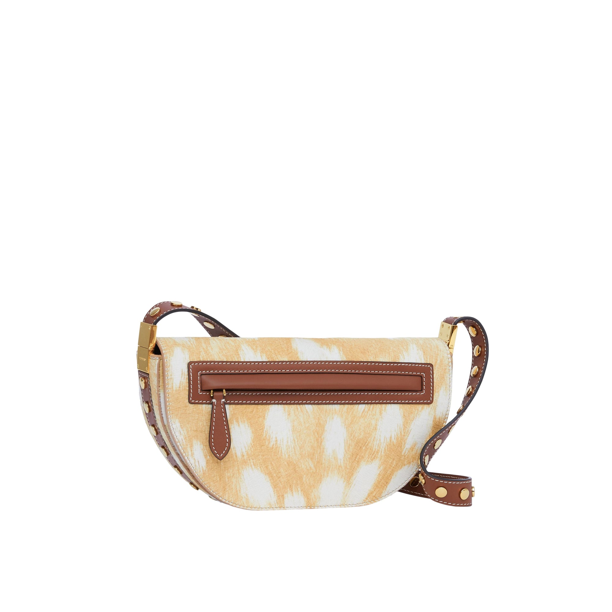 BEIGE Petit sac Olympia en poil de veau à imprimé daim