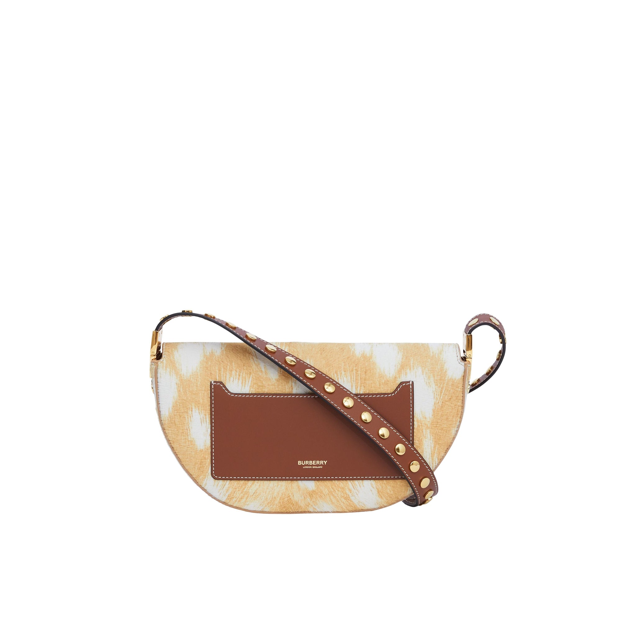 BEIGE Petit sac Olympia en poil de veau à imprimé daim