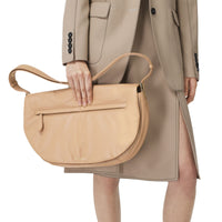 COOL BEIGE Sac Olympia extra-large en cuir d'agneau plongé