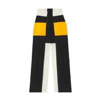 DEEP SAFFRON IP PAT Pantalon ample en soie color-block
