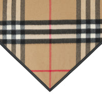 ARCHIVE BEIGE Bandana en cachemire check avec fausse fourrure