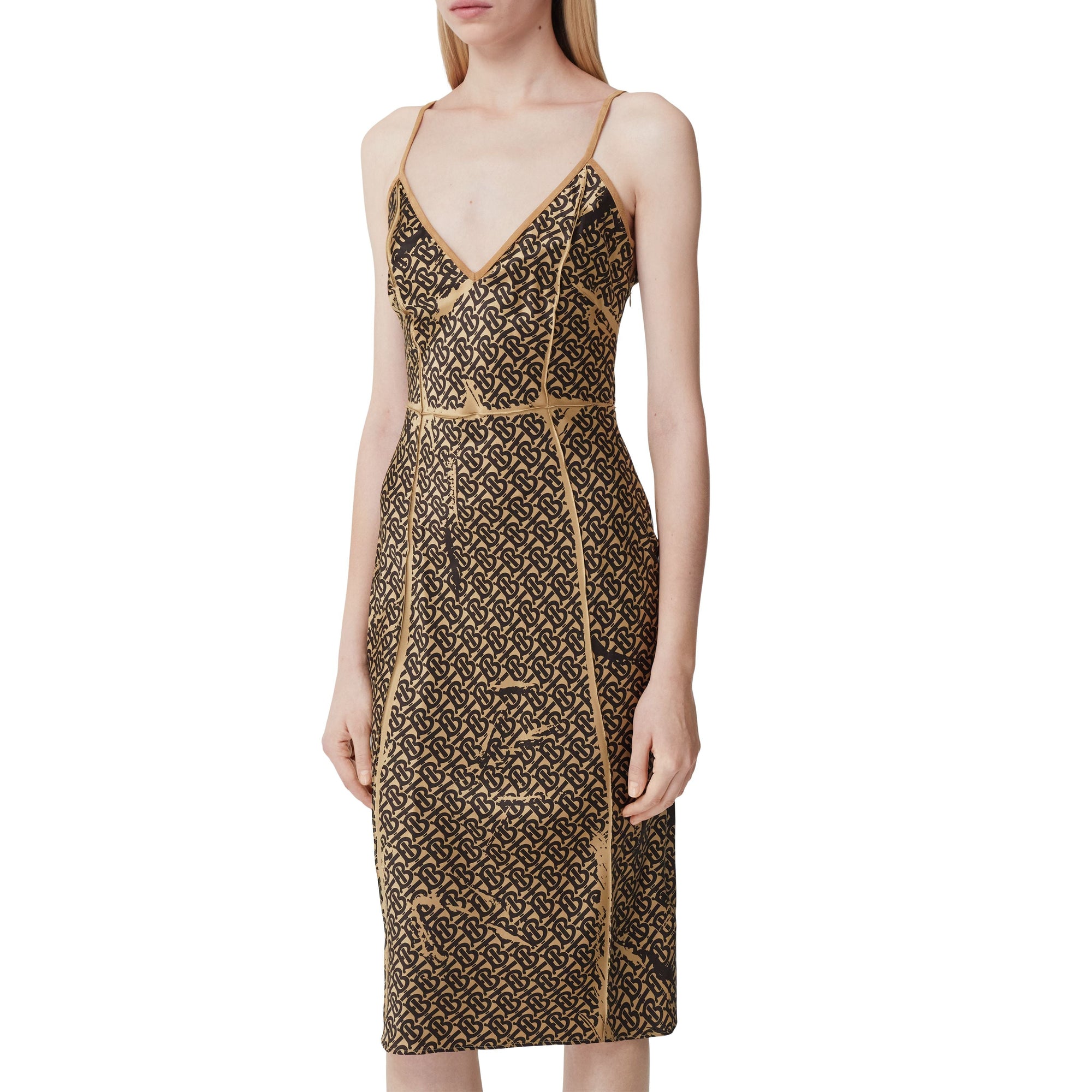 HONEY PFP Robe combinaison en soie Monogram