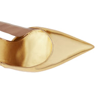 GOLD Escarpins en cuir métallisé à talon ouvert