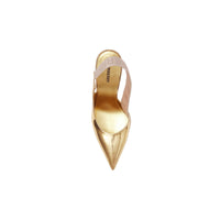 GOLD Escarpins en cuir métallisé à talon ouvert