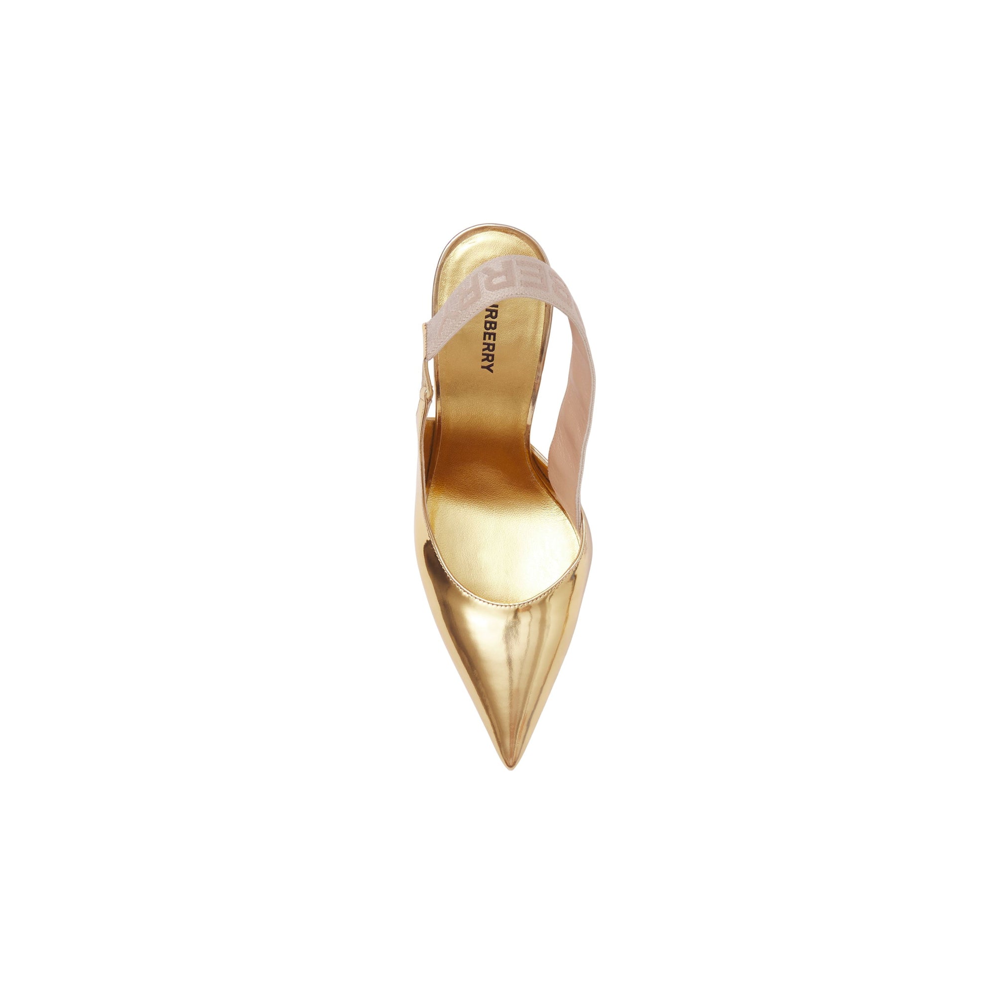 GOLD Escarpins en cuir métallisé à talon ouvert
