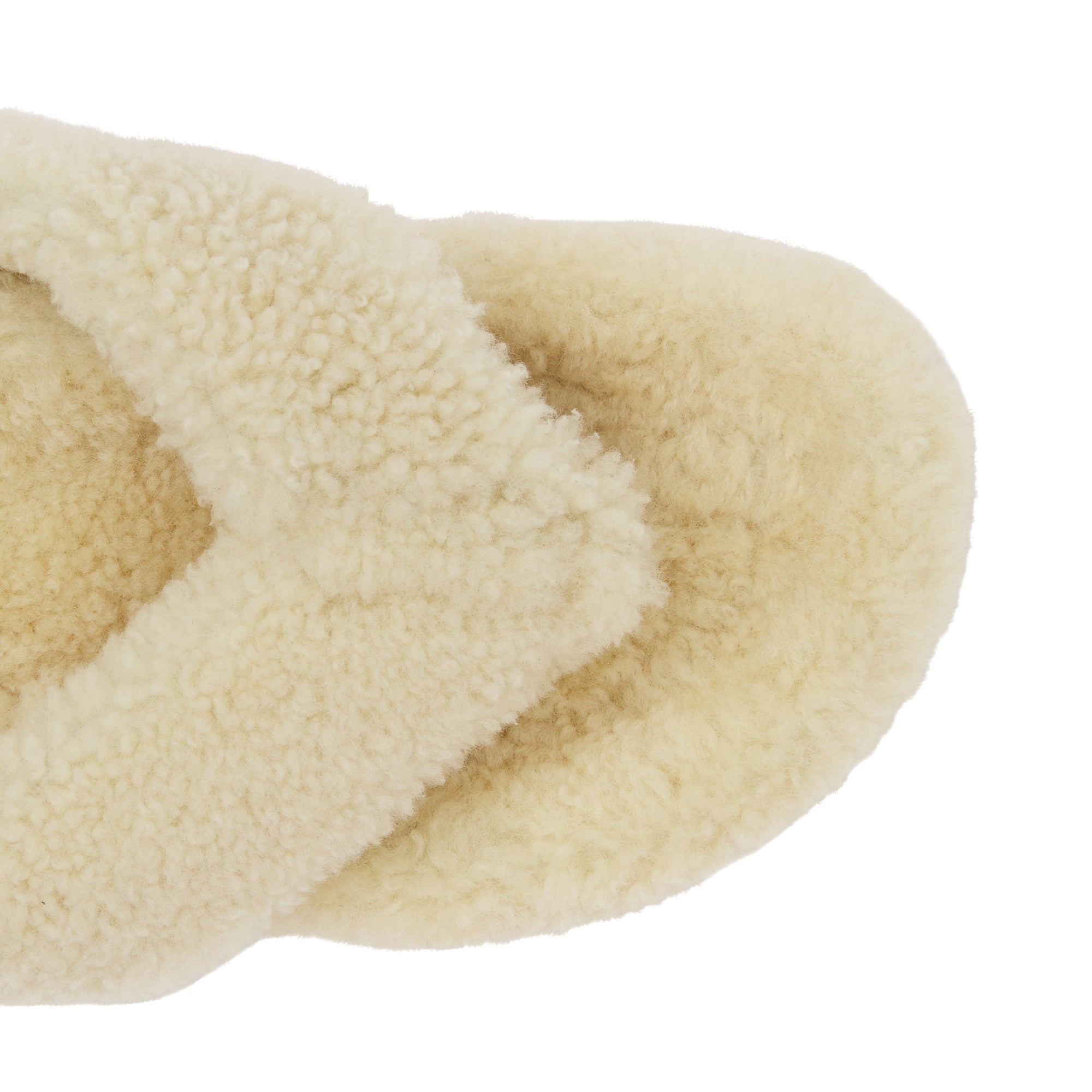 VANILLA Claquettes en shearling avec logo