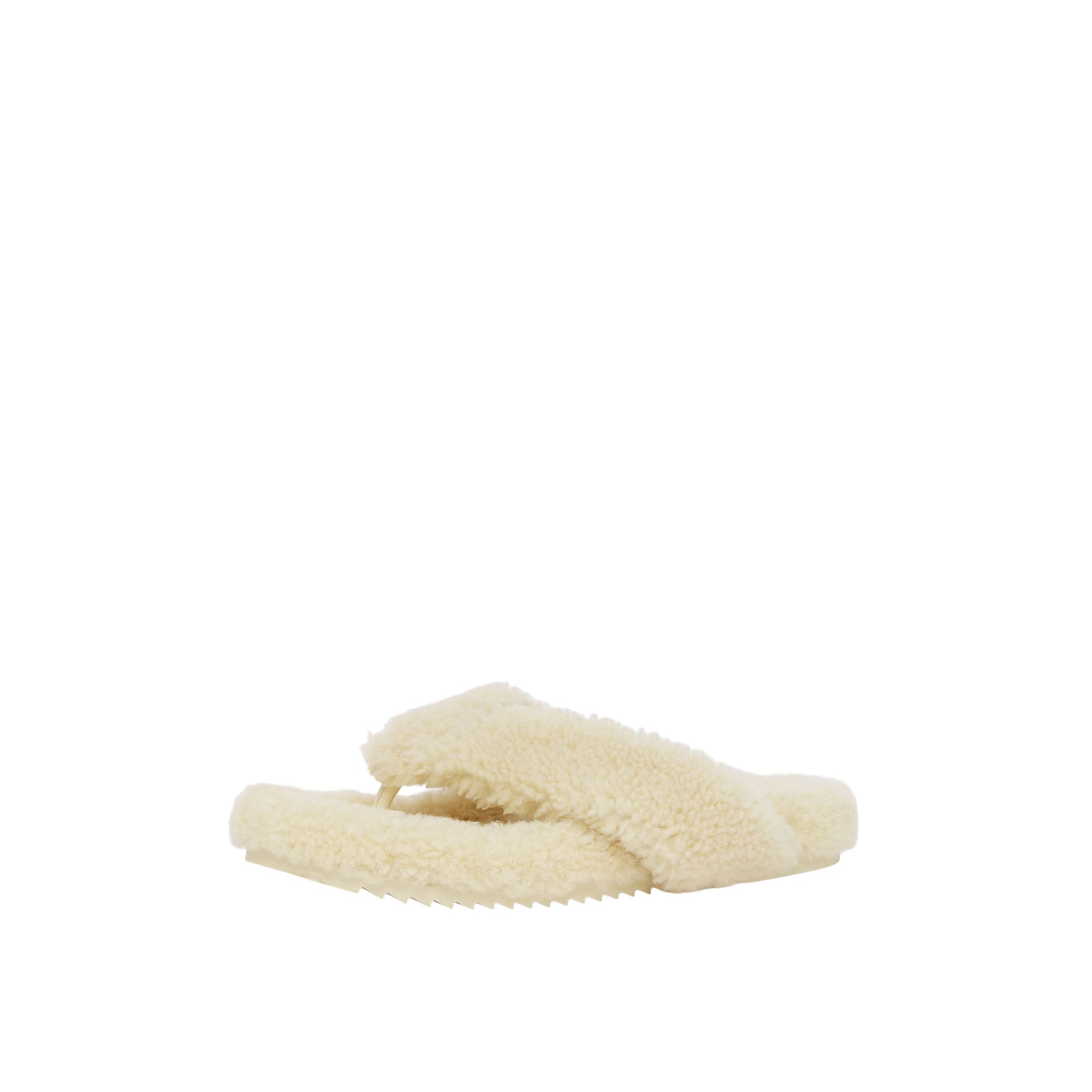 VANILLA Claquettes en shearling avec logo