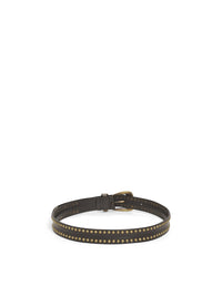 Ceinture A.Ferretti à clous en cuir - Marron