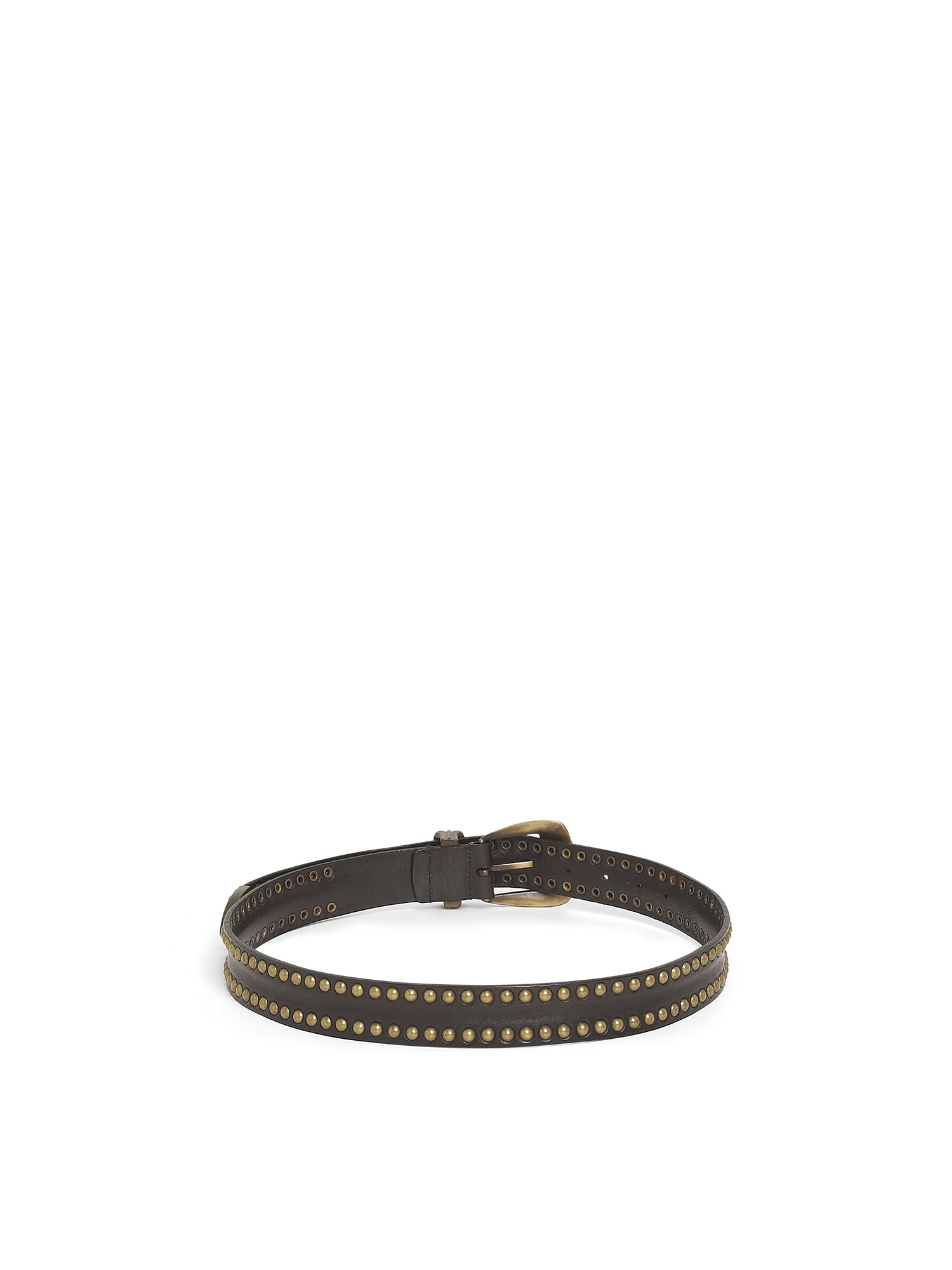 Ceinture A.Ferretti à clous en cuir - Marron