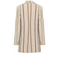 Veste A.Ferretti boutonnée à rayures - Beige