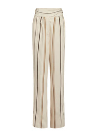 Pantalon A.Ferretti taille haute à rayures - Beige