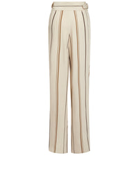 Pantalon A.Ferretti taille haute à rayures - Beige